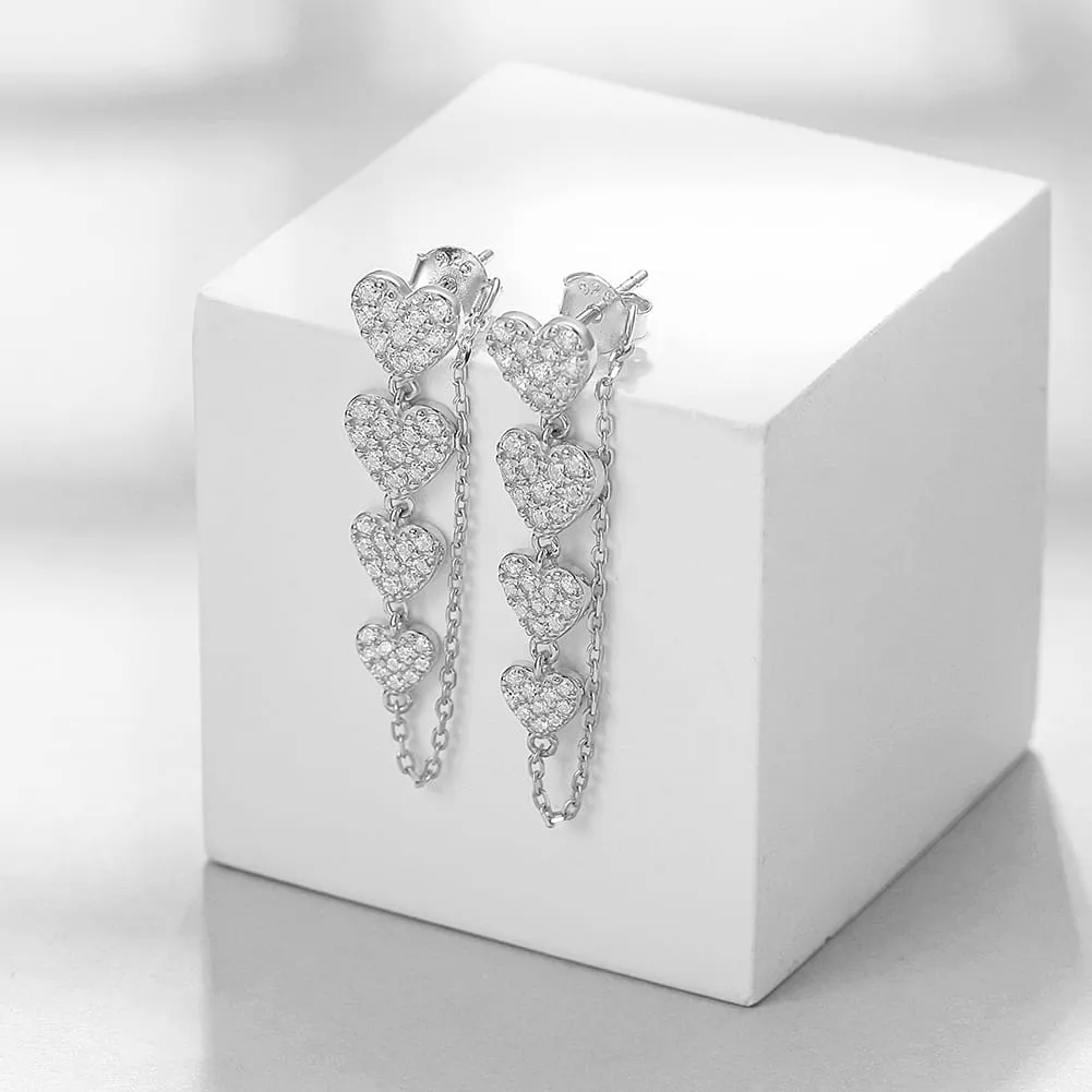 Heart Chain Earrings