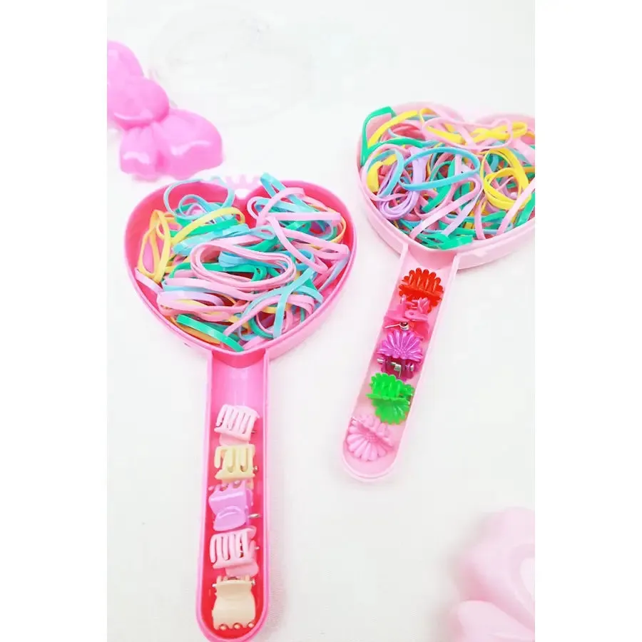 Heart Lollipop Hair Tie & Hair Claw Set