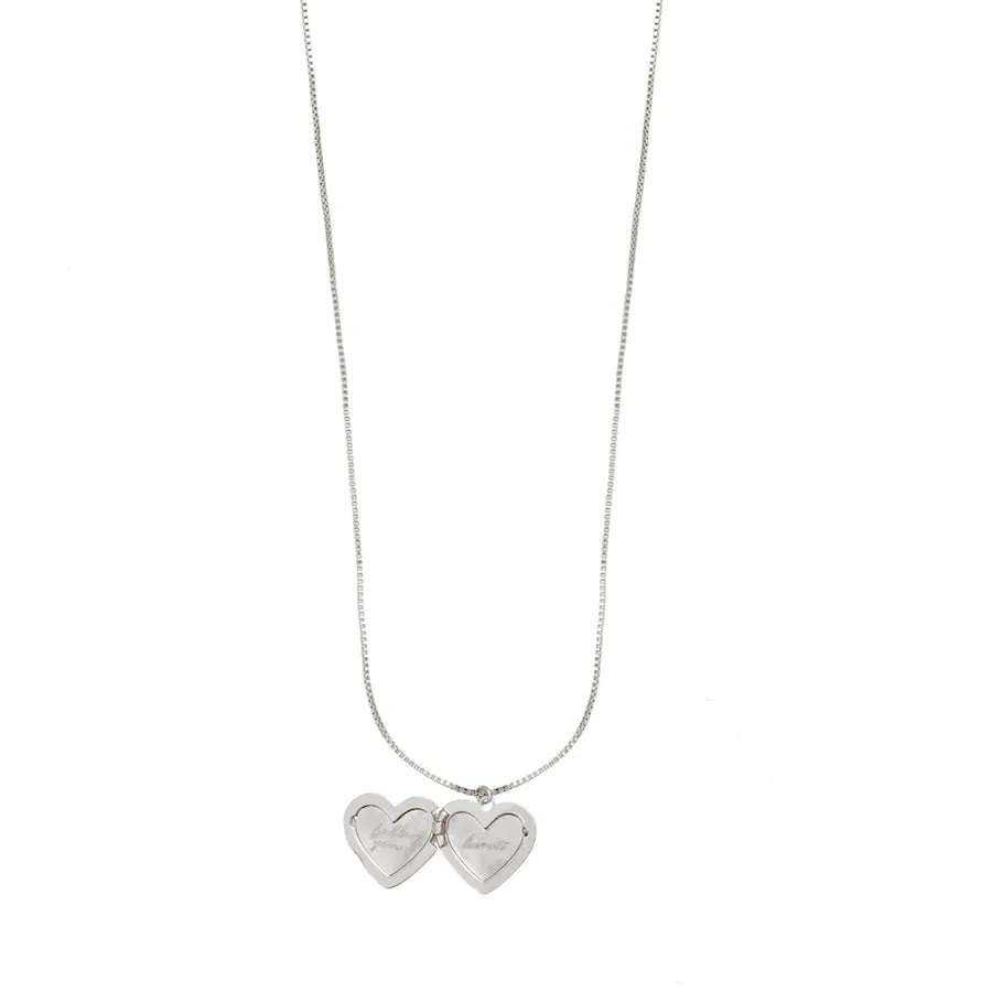 Heart Silver Locket Necklace