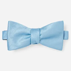 Herringbone Vow Steel Blue Bow Tie