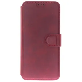 Huawei, P Smart 2019, Leather Wallet Case, Color Red.