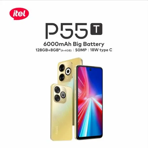 ITEL P55T-P665L Android Smart Mobile Phone With 128GB 4GB (Up To 8GB RAM)