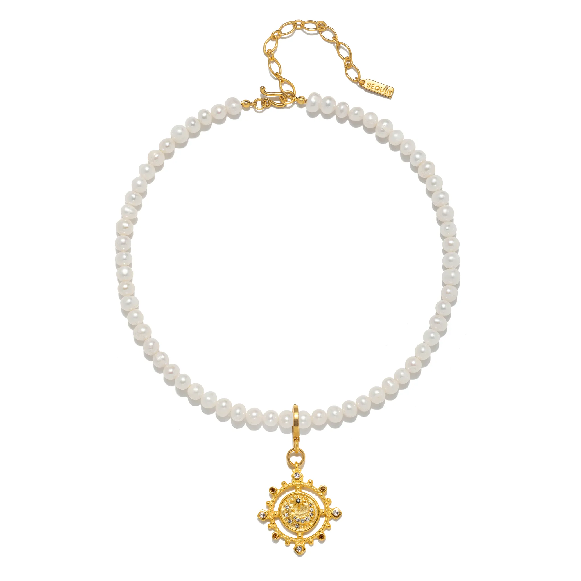 Juno Charm Pearl Necklace