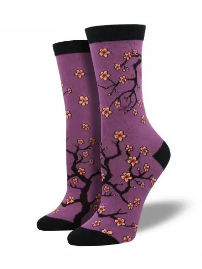 Ladies Bamboo Cherry Blossoms Socks