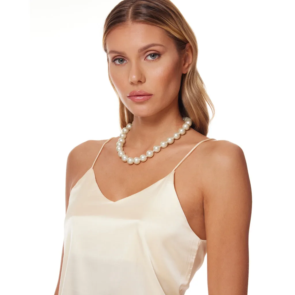 Light Cultura Pearl with Gold Toggle Clasp Necklace