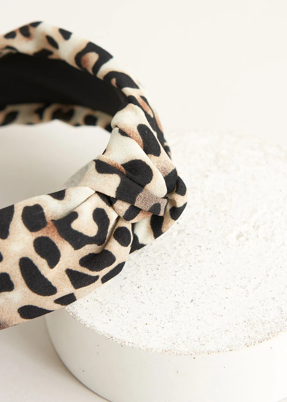 LILLIAN LEOPARD HEADBAND - OATMEAL