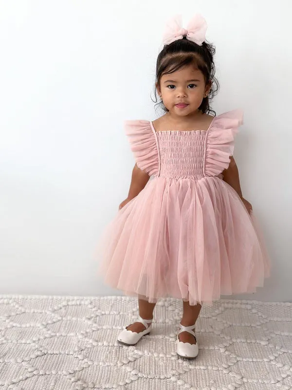 Lotus Dusty Pink Tulle Bow