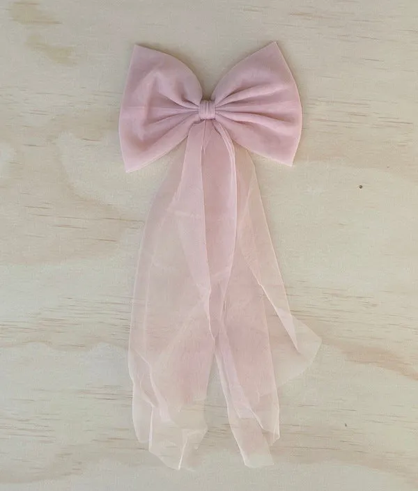 Lotus Dusty Pink Tulle Bow