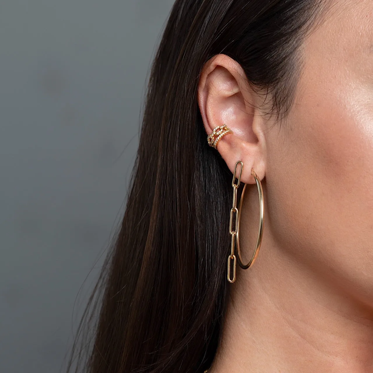 Luxe Pave Chain Ear Cuff