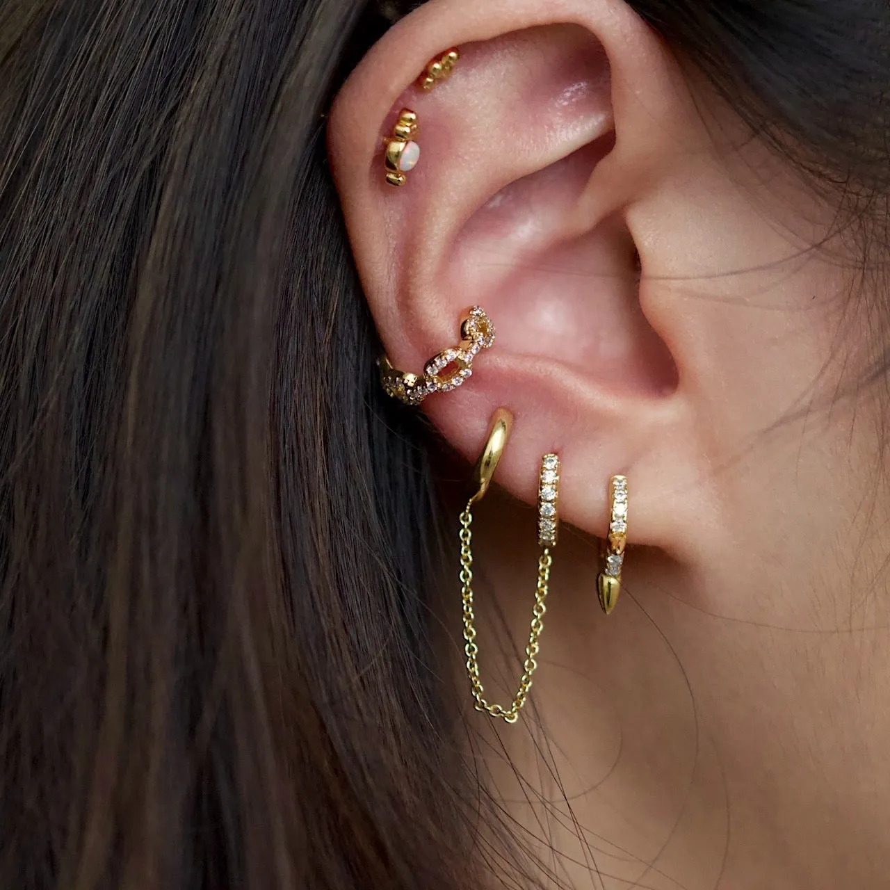 Luxe Pave Chain Ear Cuff