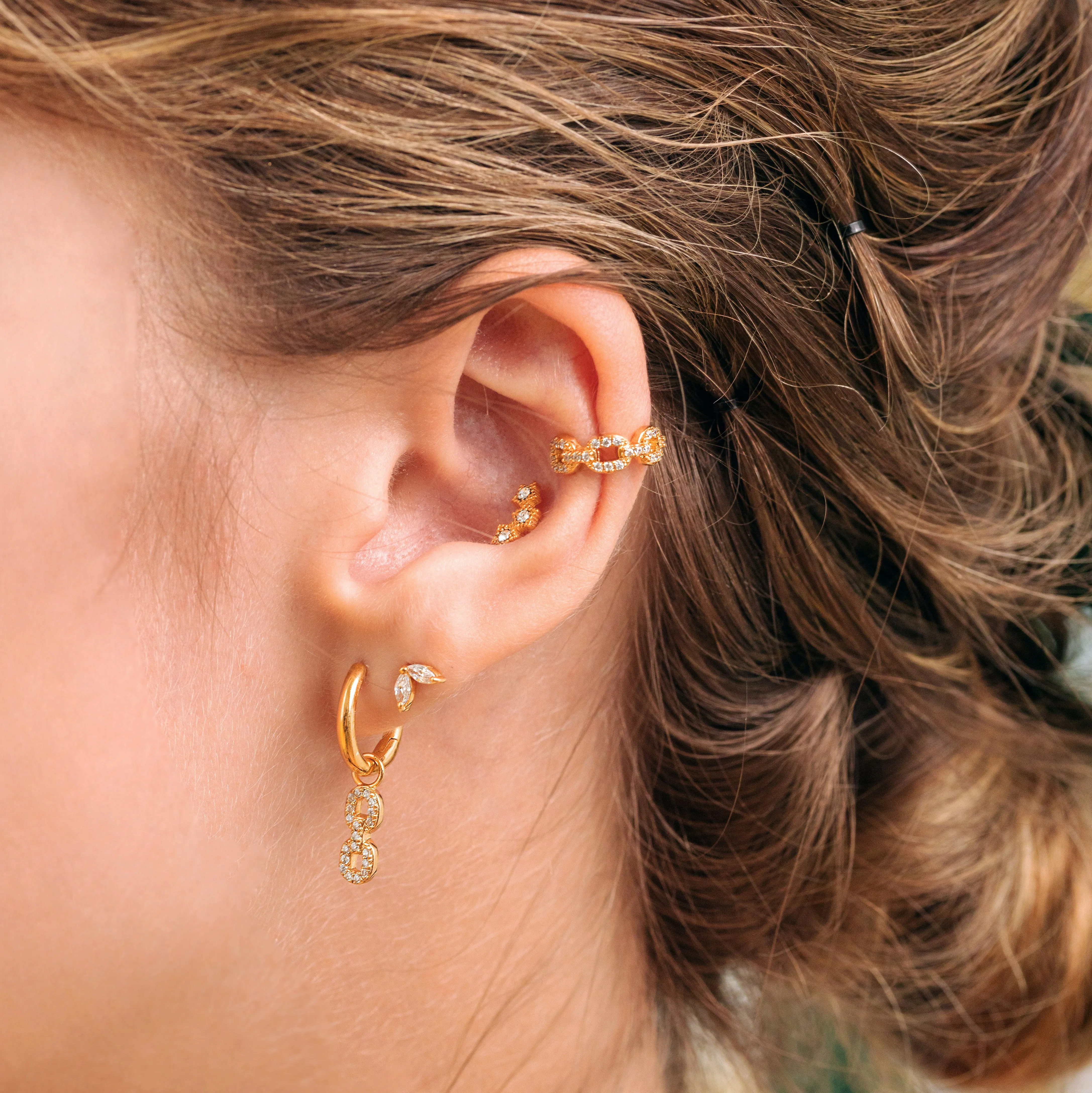 Luxe Pave Chain Ear Cuff