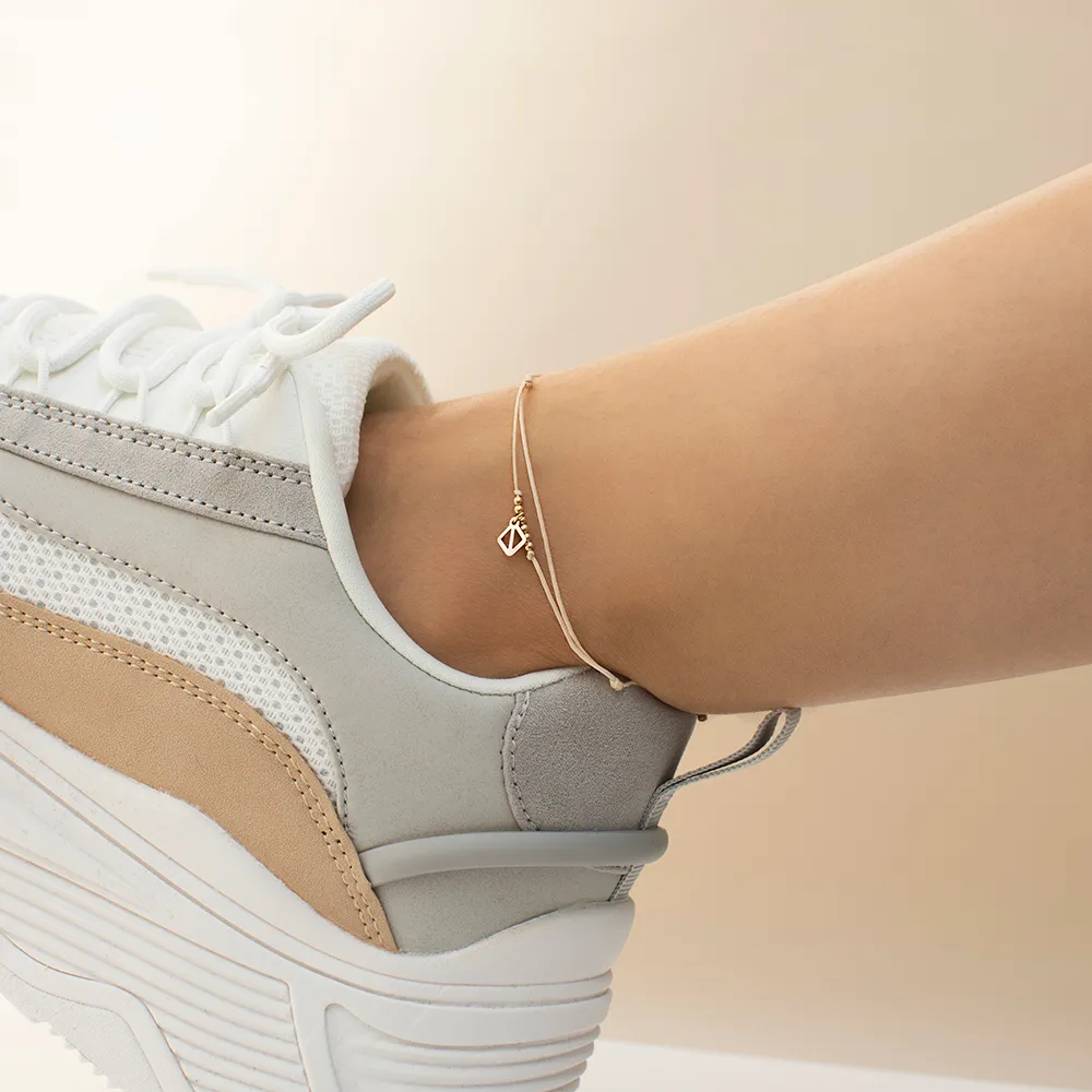 Makaro Mini Anklet - beige