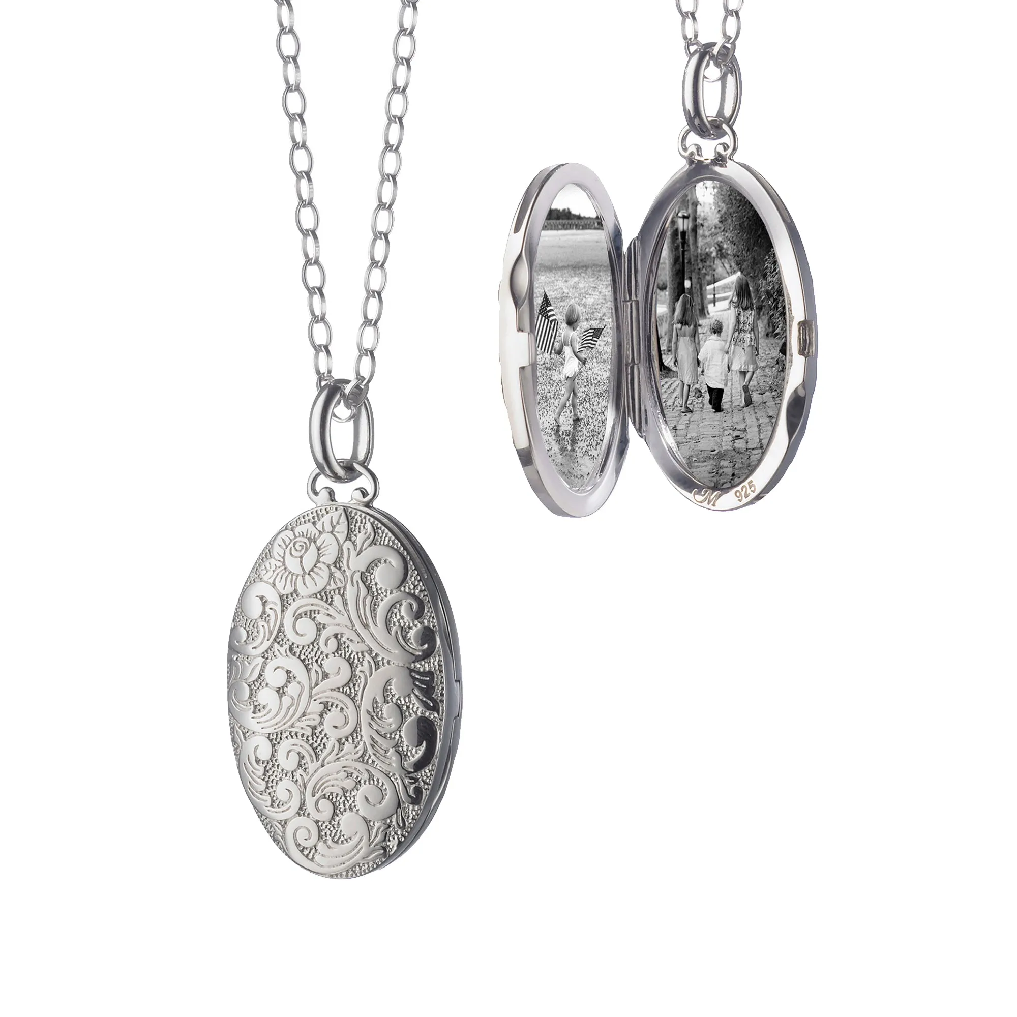 Medium Floral Locket Necklace