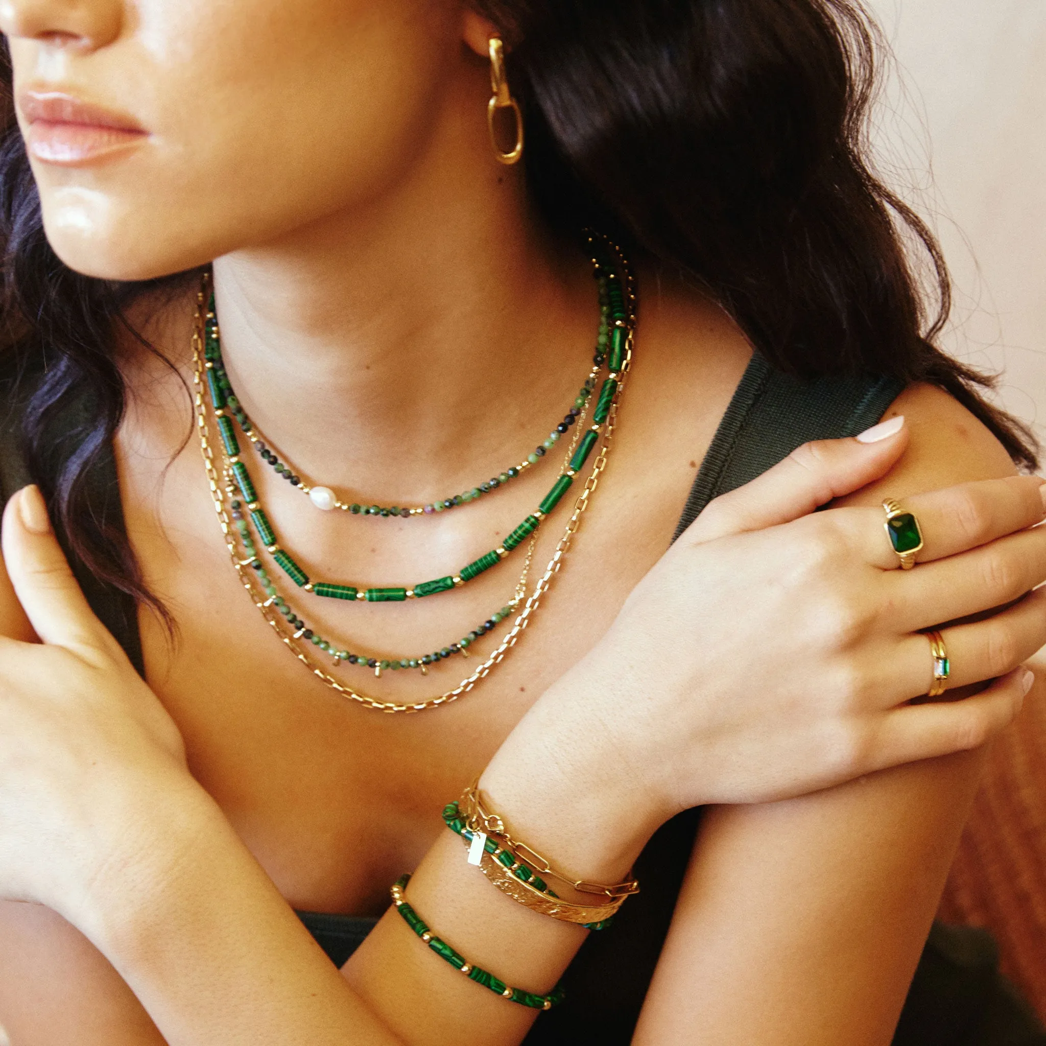 Mila Gemstone Necklace - Clinozoisite