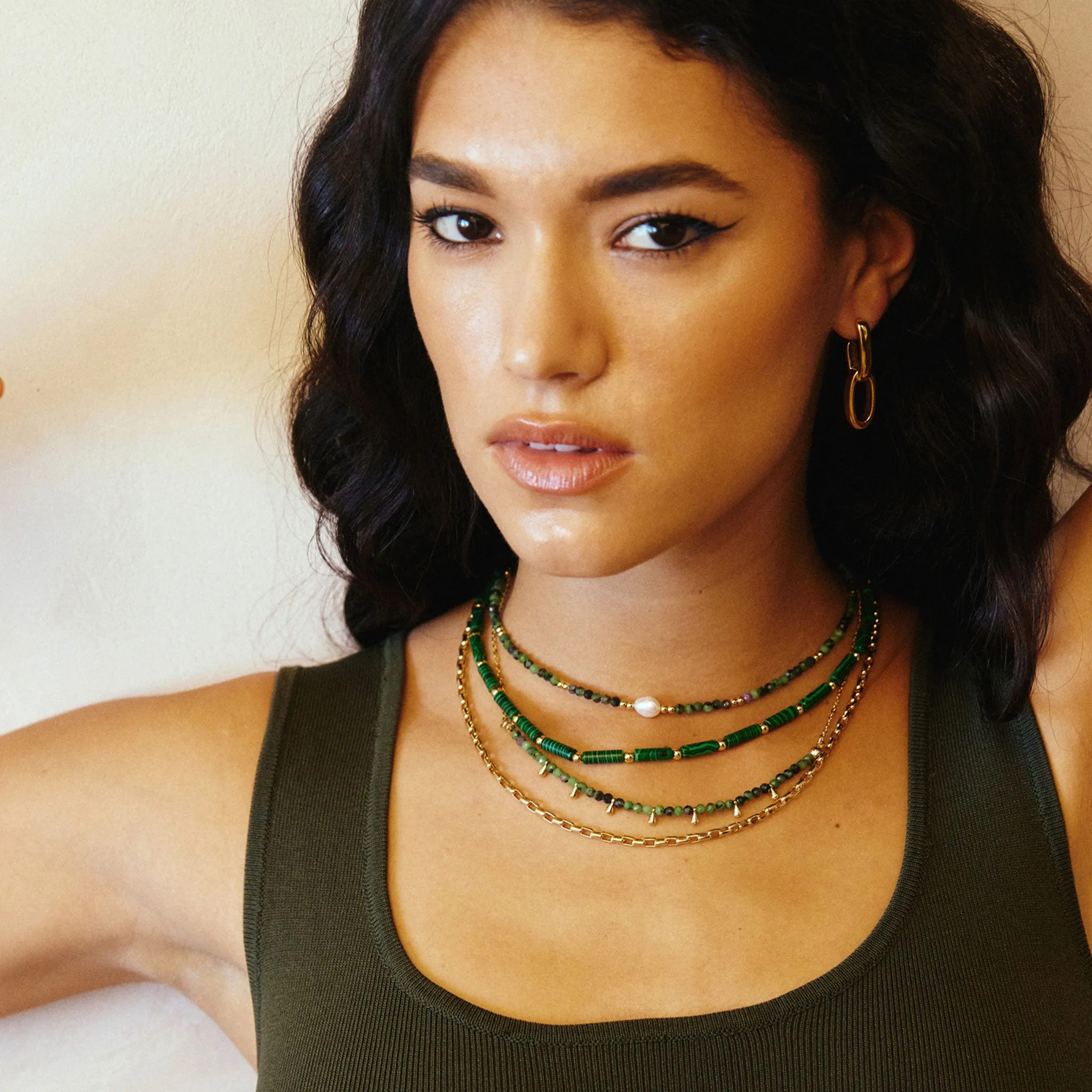 Mila Gemstone Necklace - Clinozoisite