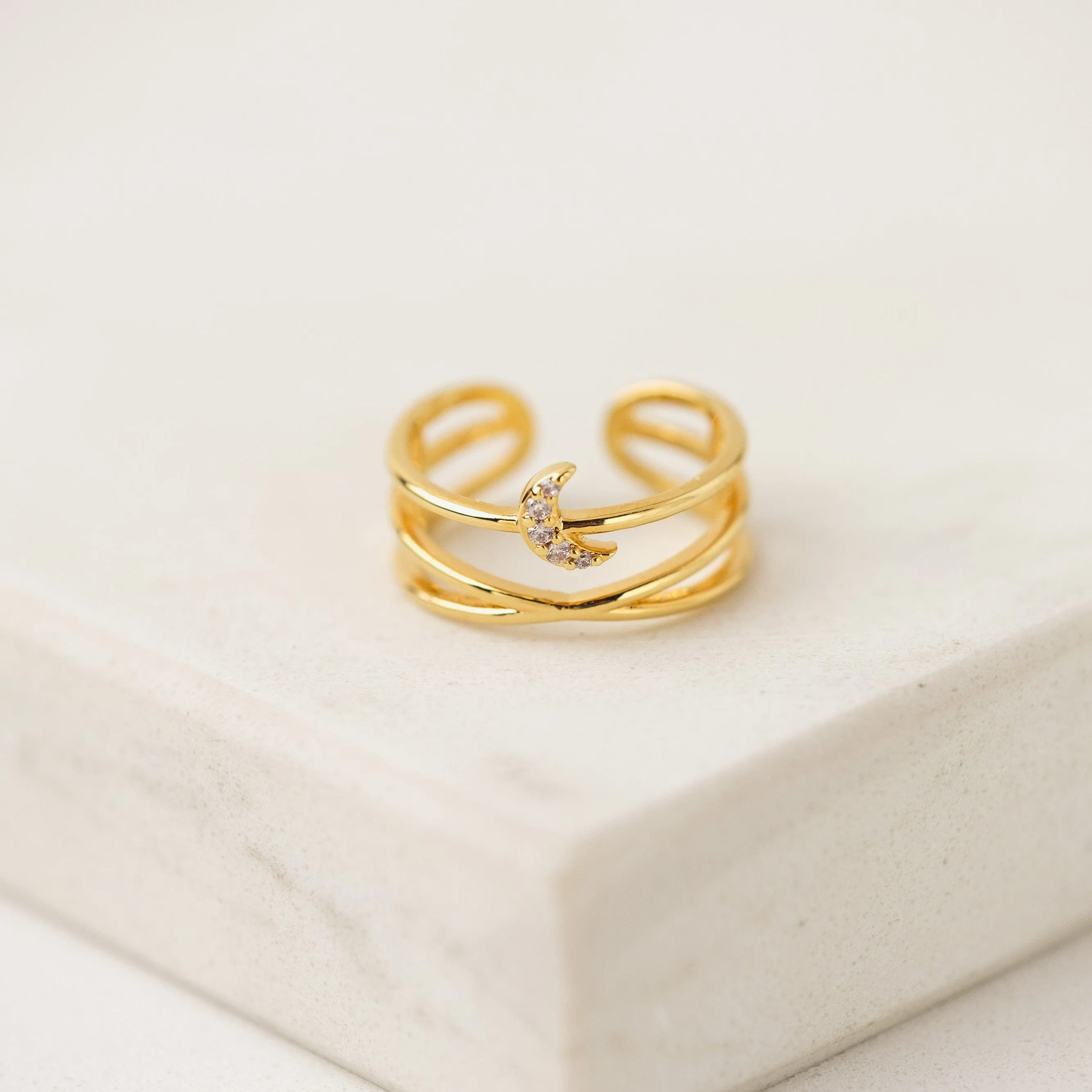 Moon Double Band Fortuna Ring