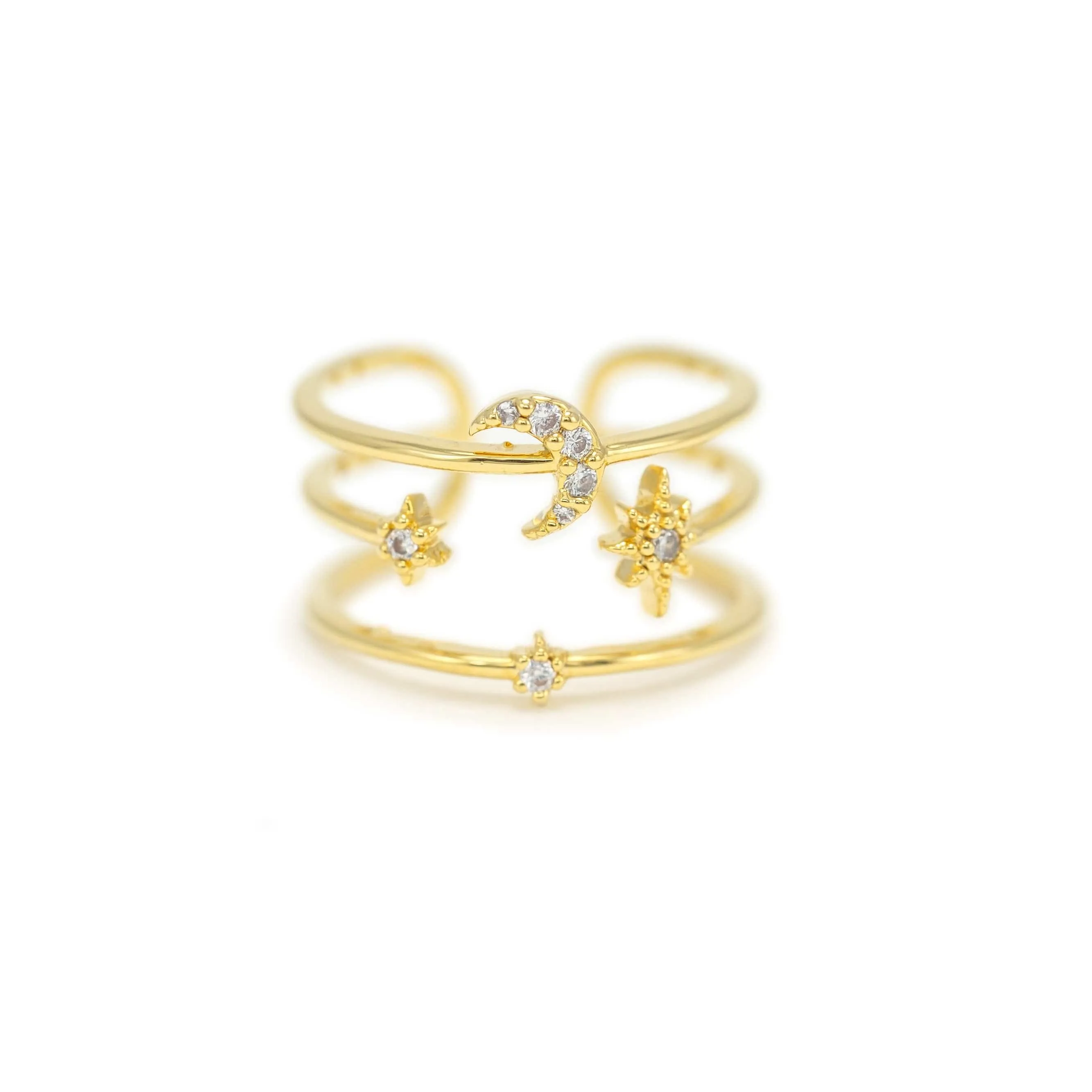 Moon Triple Band Fortuna Ring