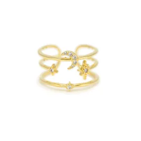 Moon Triple Band Fortuna Ring