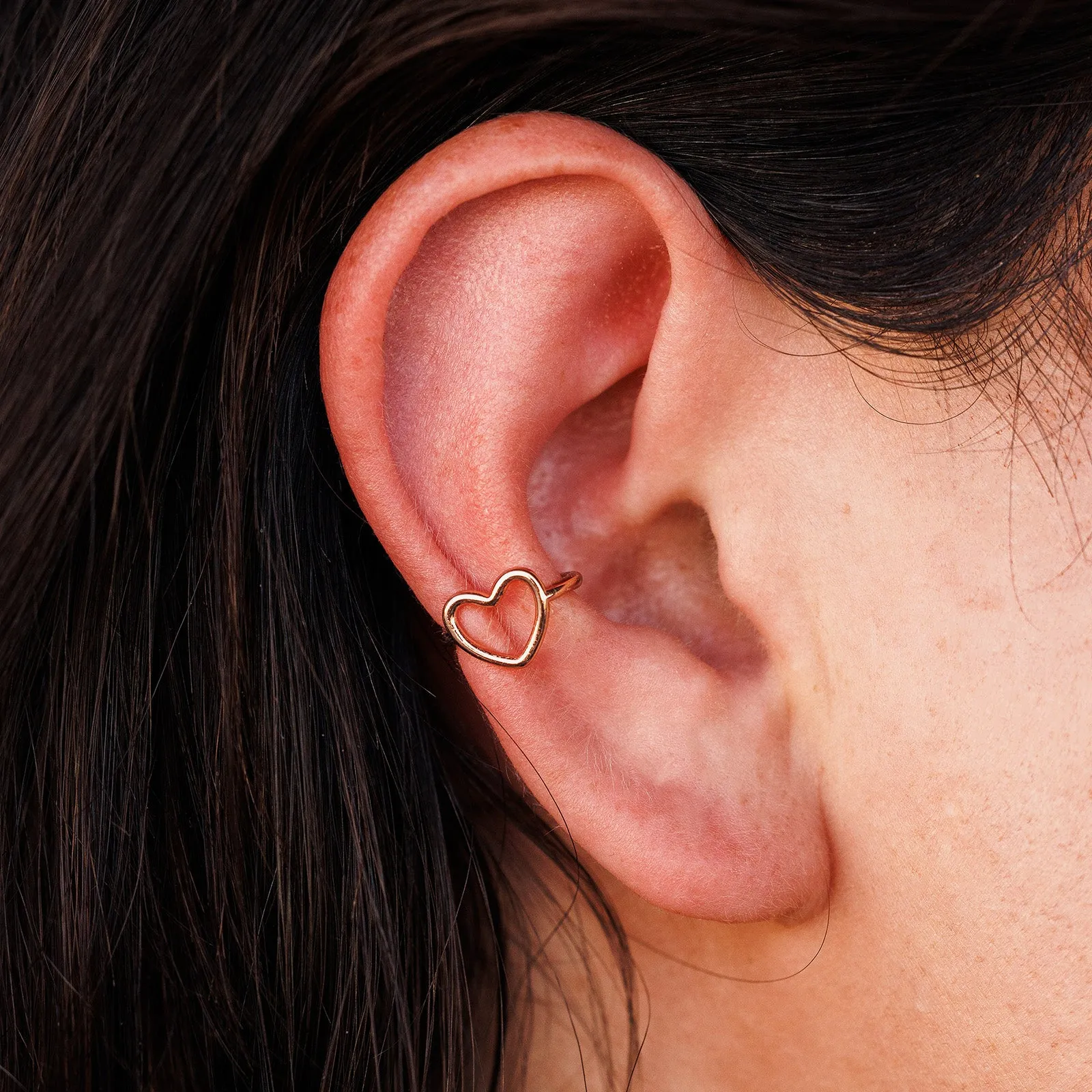 Open Heart Ear Cuff