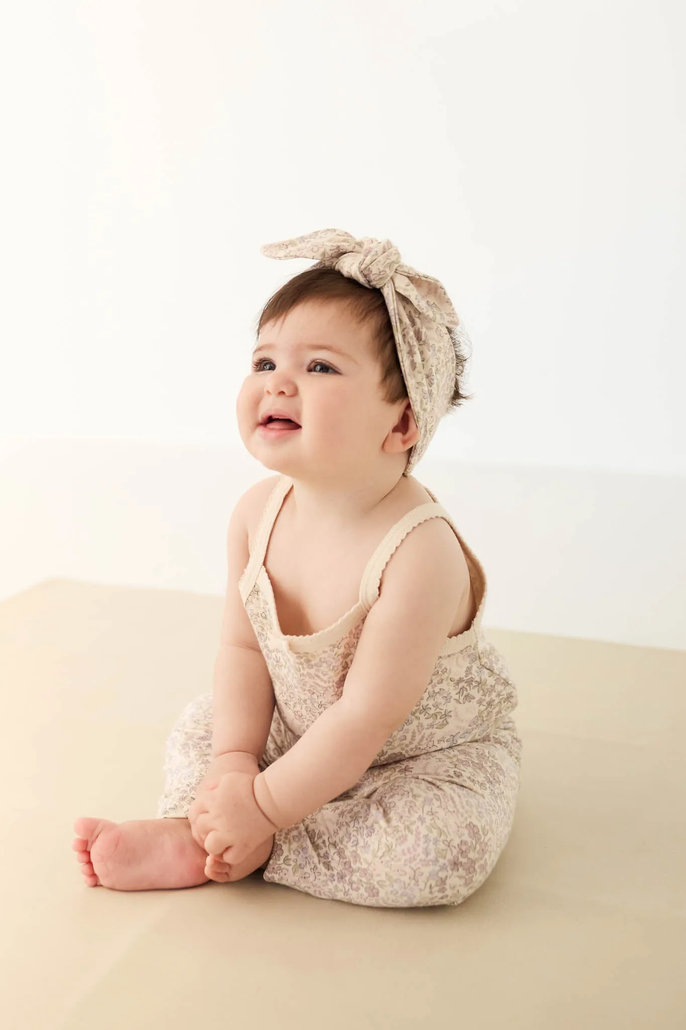 Organic Cotton Headband - April Floral Mauve
