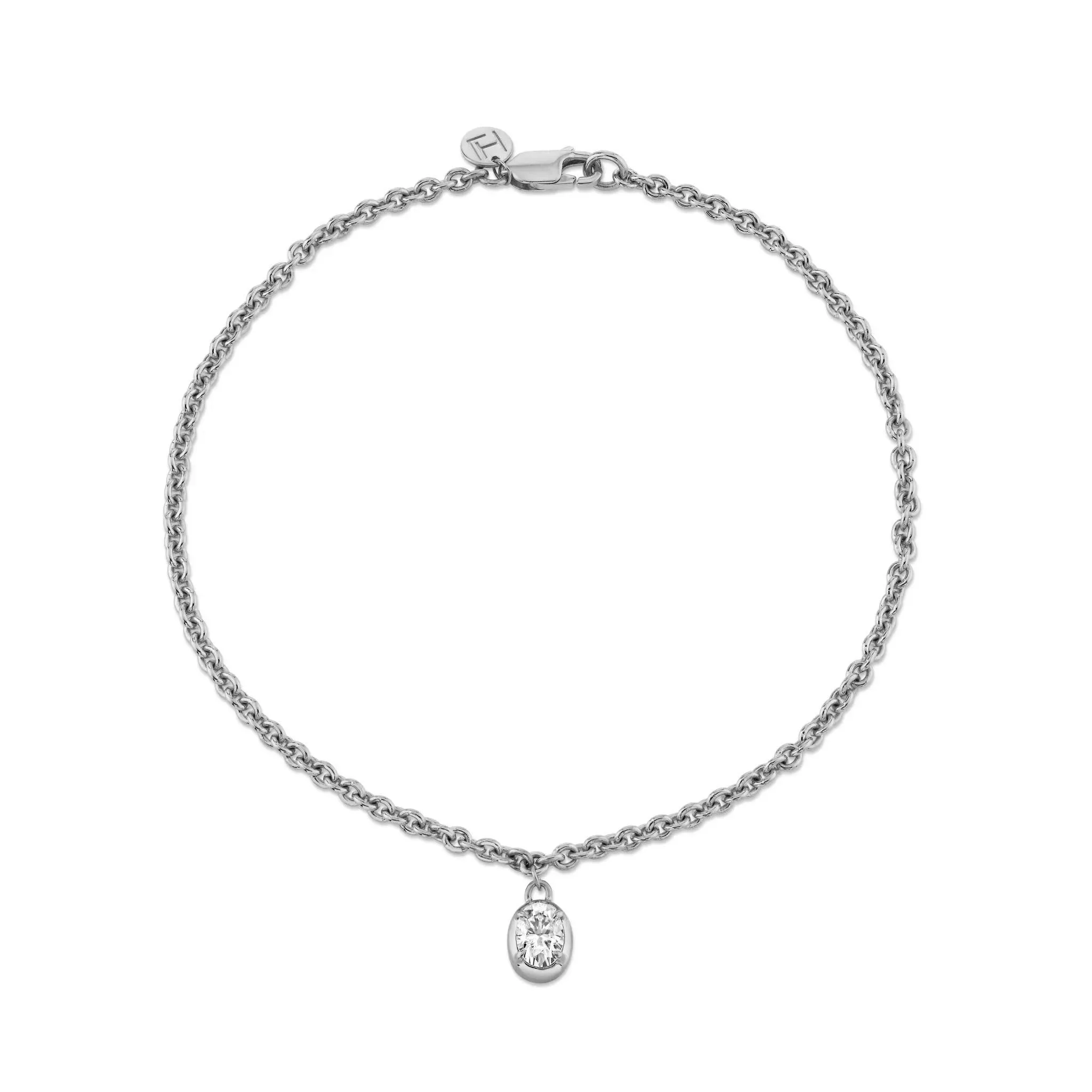 Oval Diamond Chain Anklet