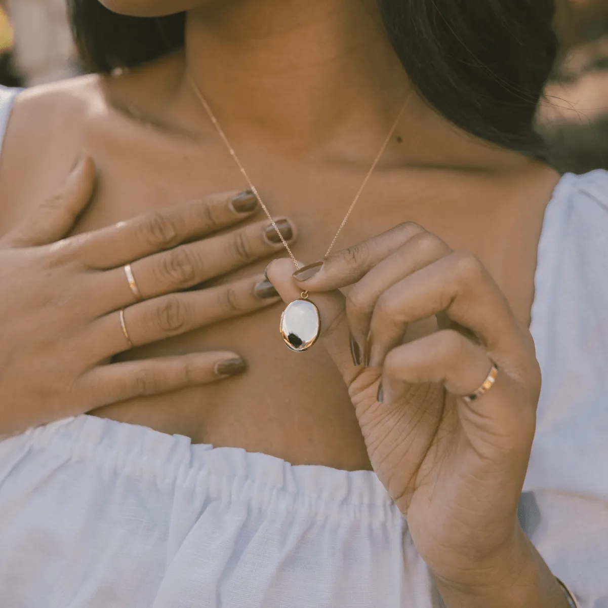 Oval Locket Necklace