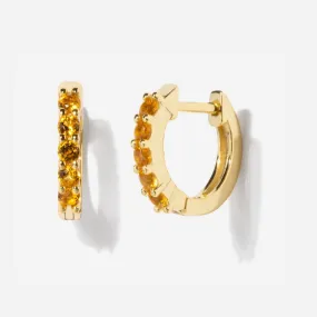 Pavé Citrine Huggies
