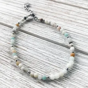 Payton Stone Anklet | Petite Seafoam