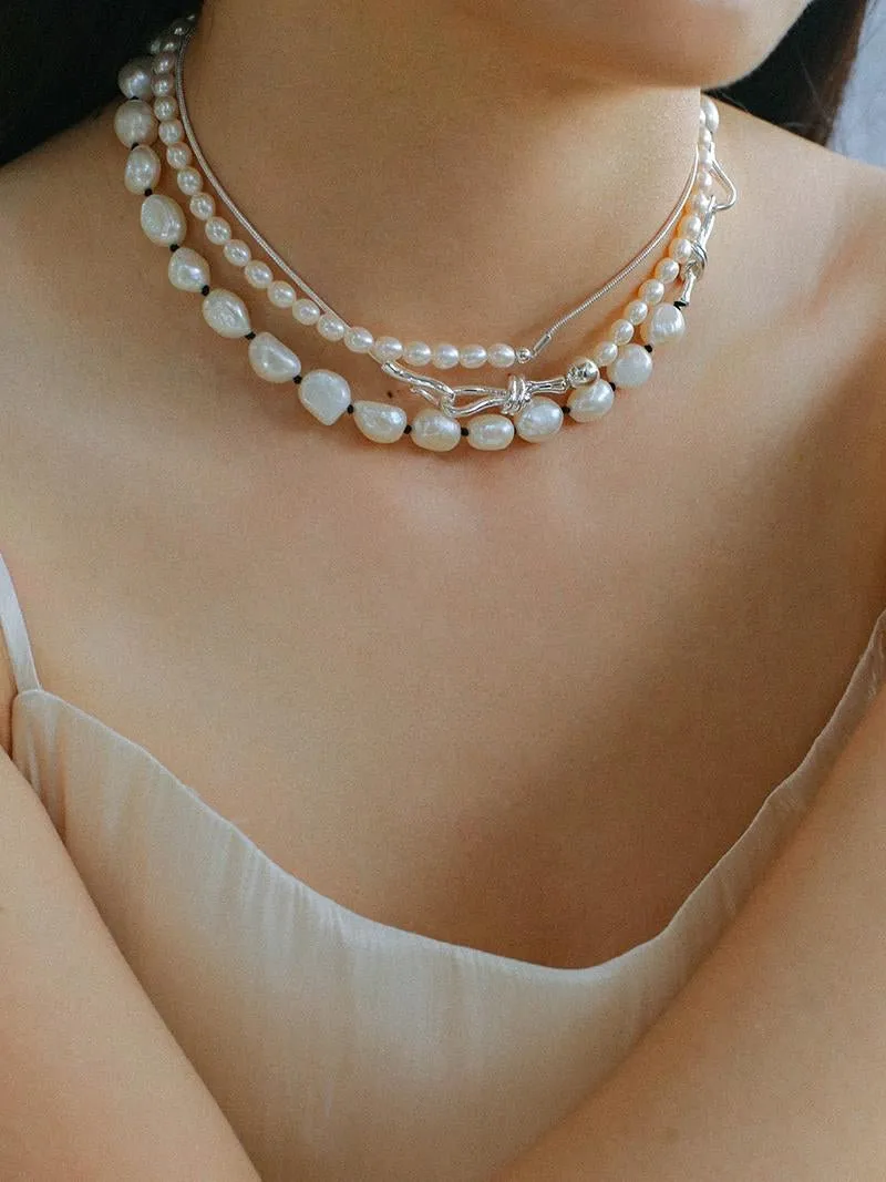 Pearl Splicing Chain Multilayer Long Necklace Sweater Chain
