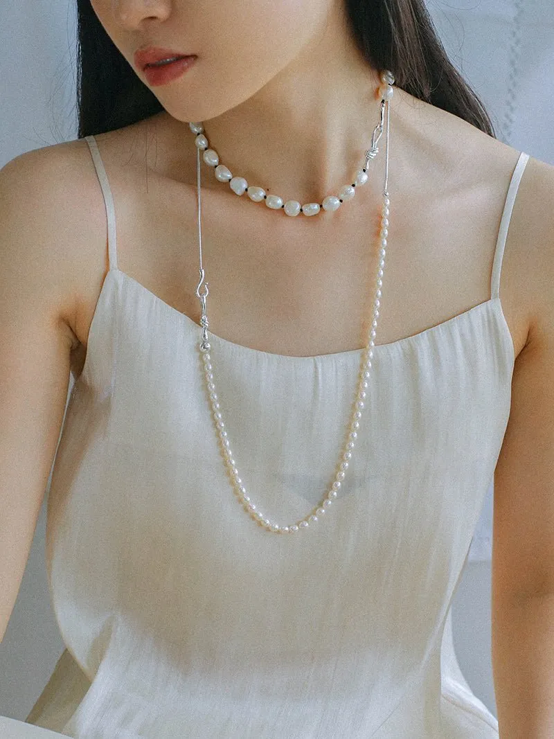 Pearl Splicing Chain Multilayer Long Necklace Sweater Chain