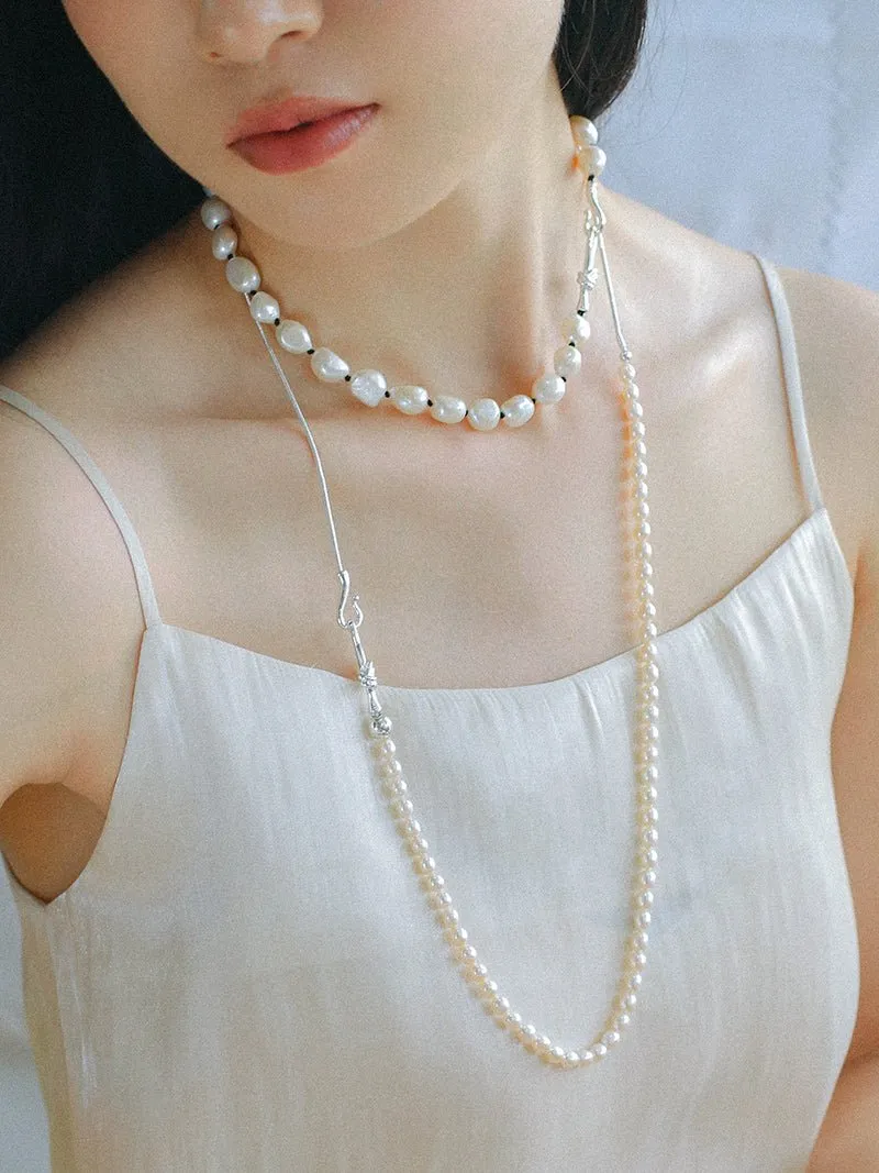 Pearl Splicing Chain Multilayer Long Necklace Sweater Chain