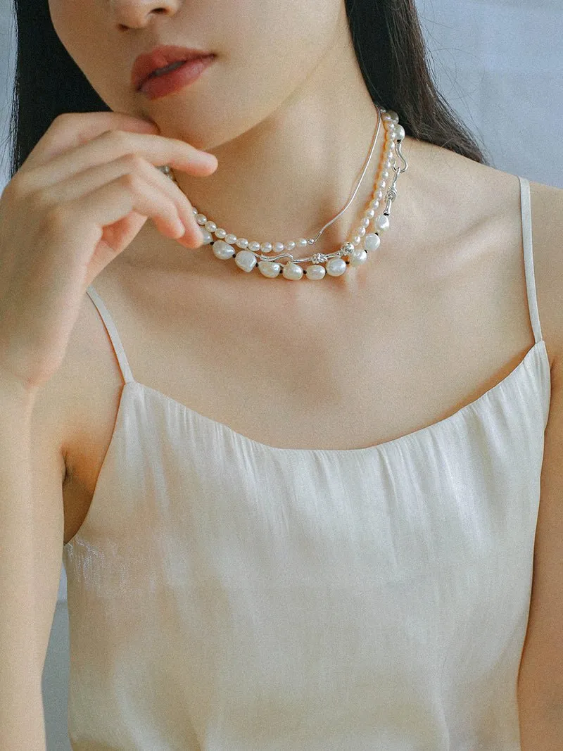 Pearl Splicing Chain Multilayer Long Necklace Sweater Chain