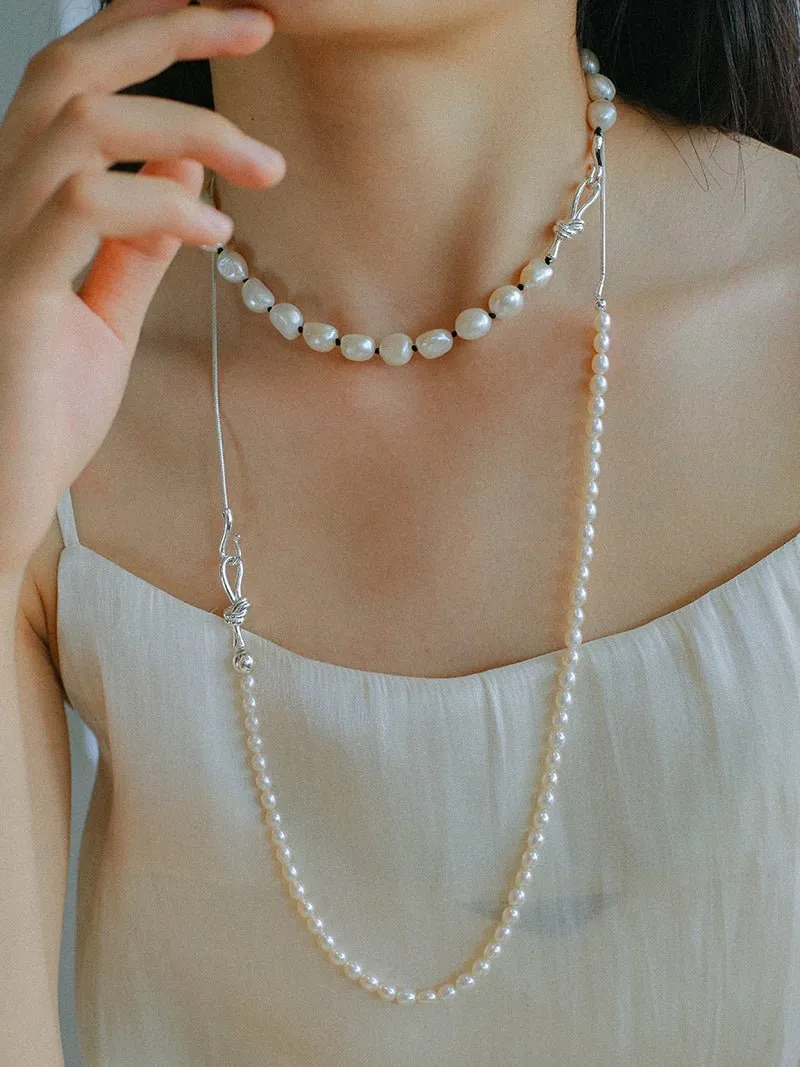 Pearl Splicing Chain Multilayer Long Necklace Sweater Chain