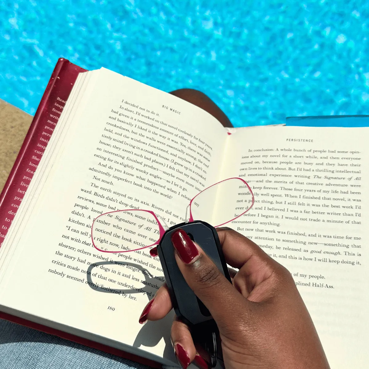 Pink Readers   Black Keychain Case