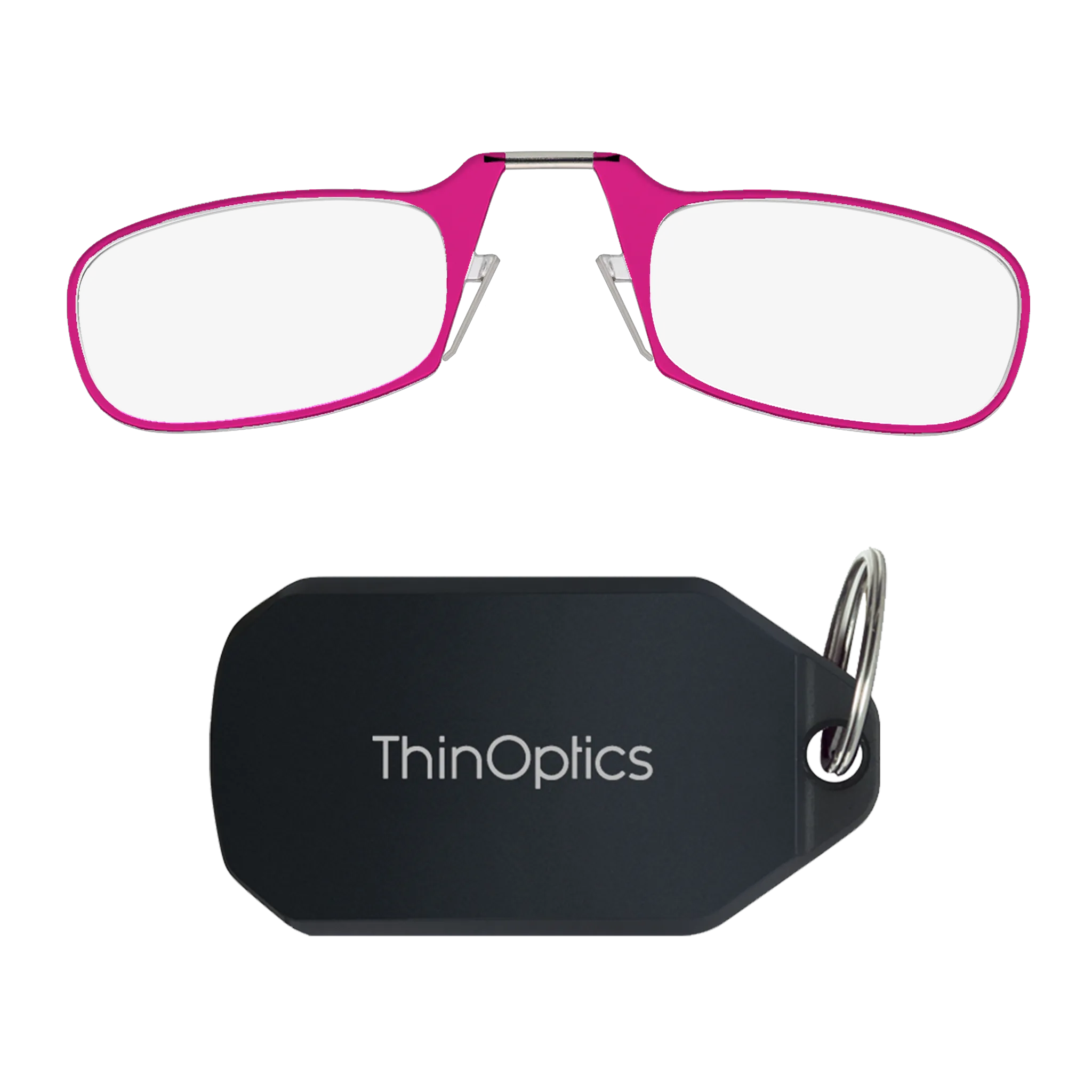 Pink Readers   Black Keychain Case