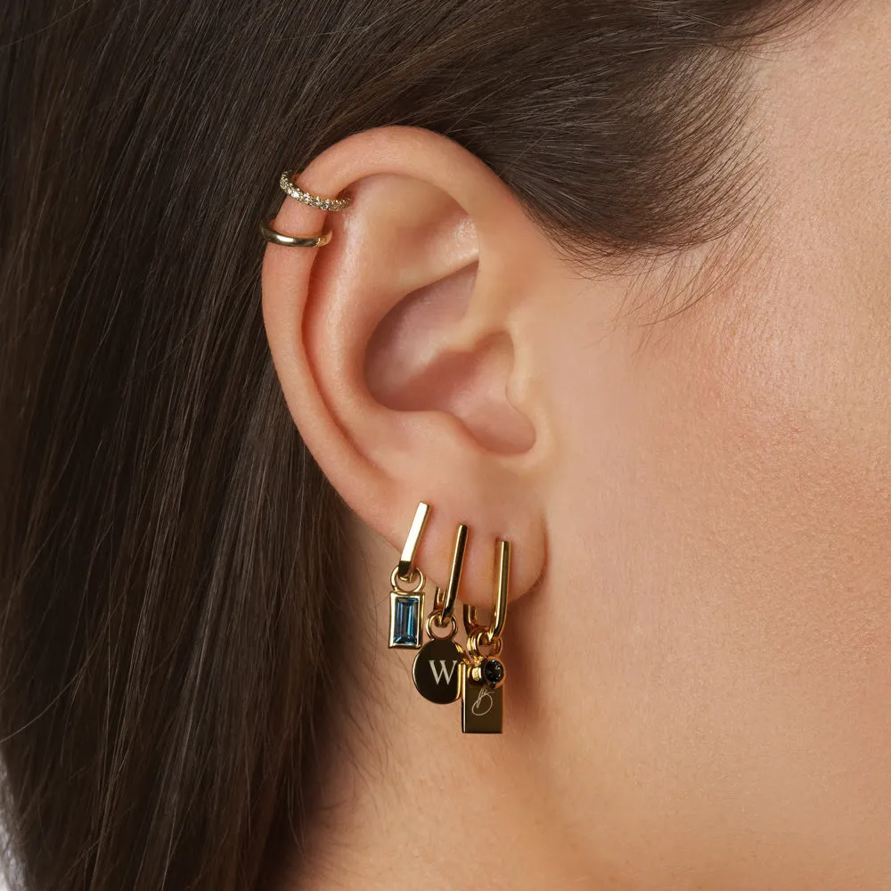 Plain Bar Single Ear Cuff in 10k Gold