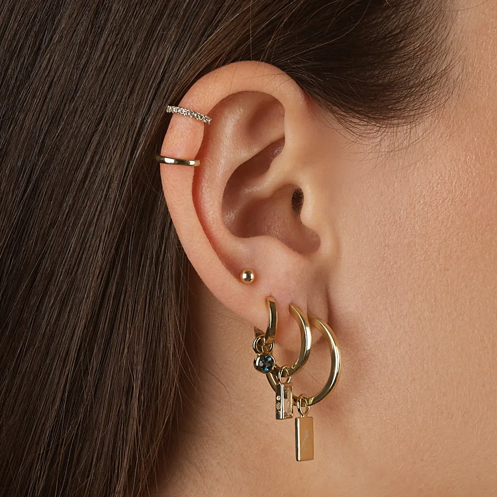 Plain Bar Single Ear Cuff in 10k Gold