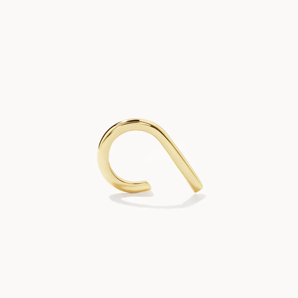 Plain Bar Single Ear Cuff in 10k Gold