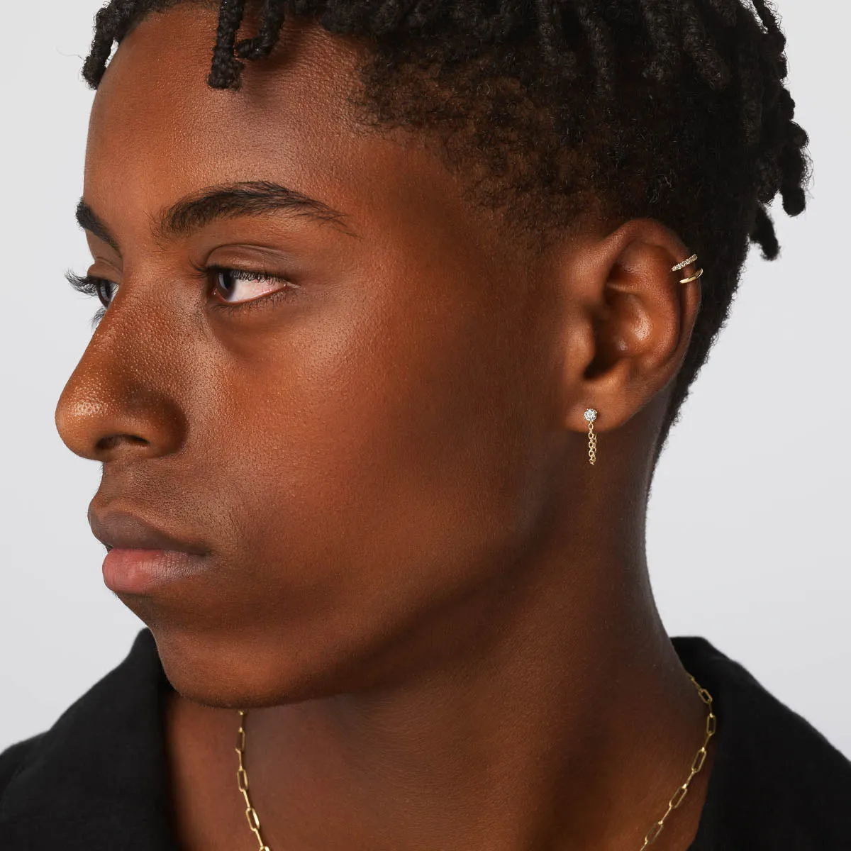 Plain Bar Single Ear Cuff in 10k Gold