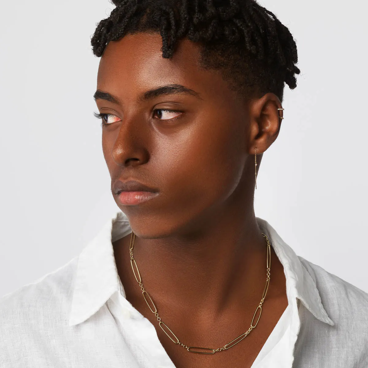 Plain Bar Single Ear Cuff in 10k Gold