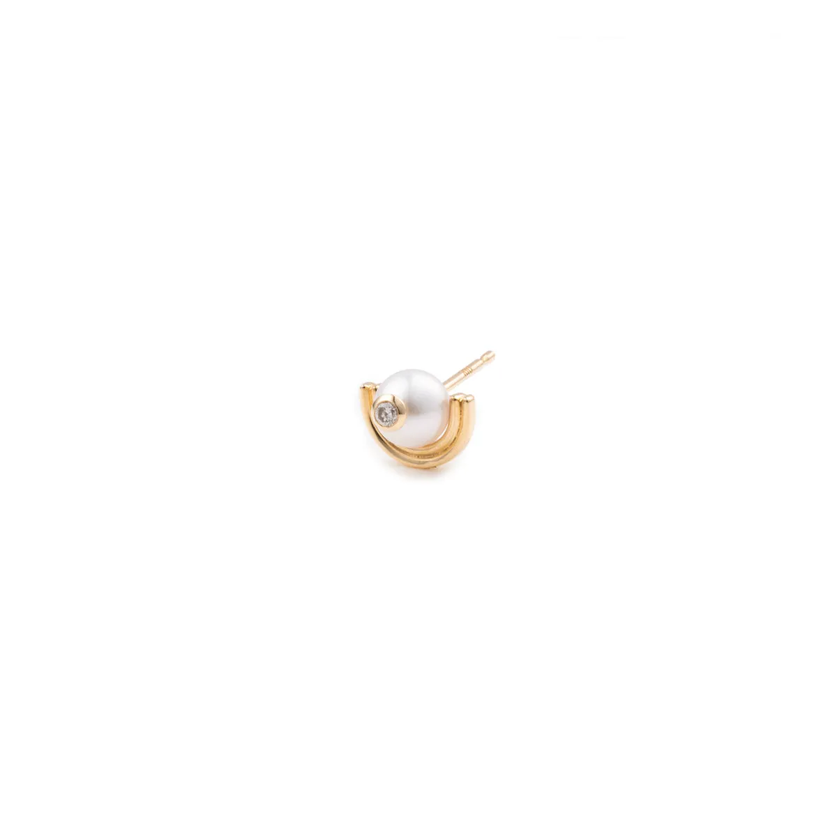 "Beluga" Pearl Diamond Earring