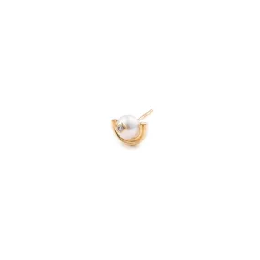 "Beluga" Pearl Diamond Earring