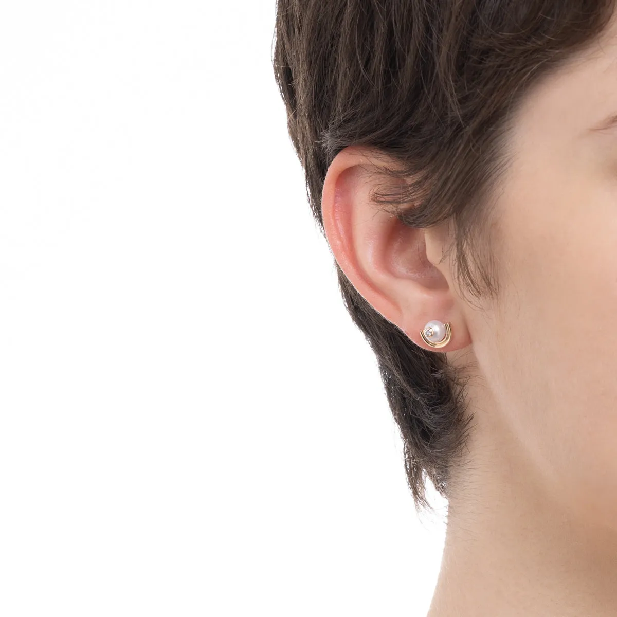 "Beluga" Pearl Diamond Earring