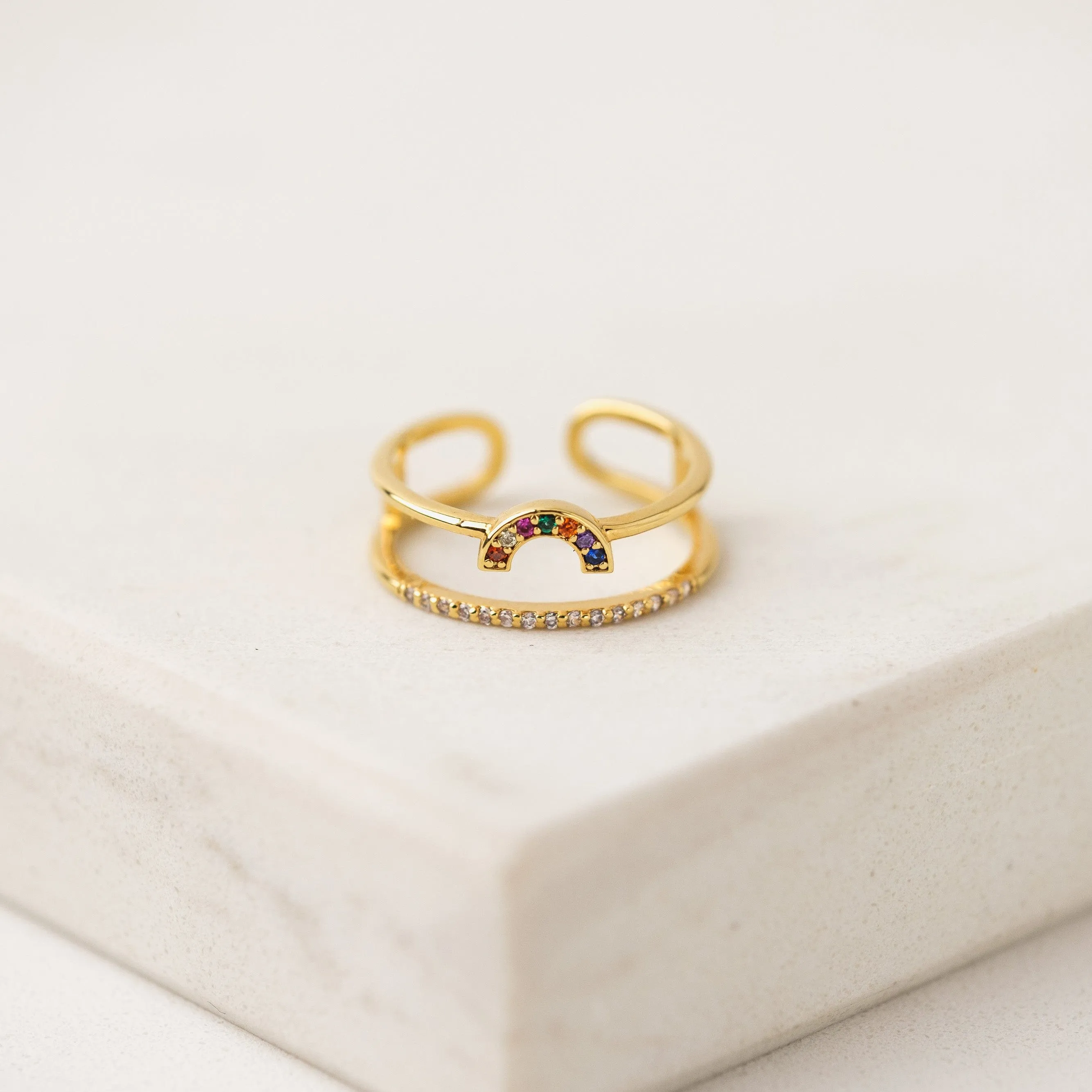 Rainbow Double Band Fortuna Ring