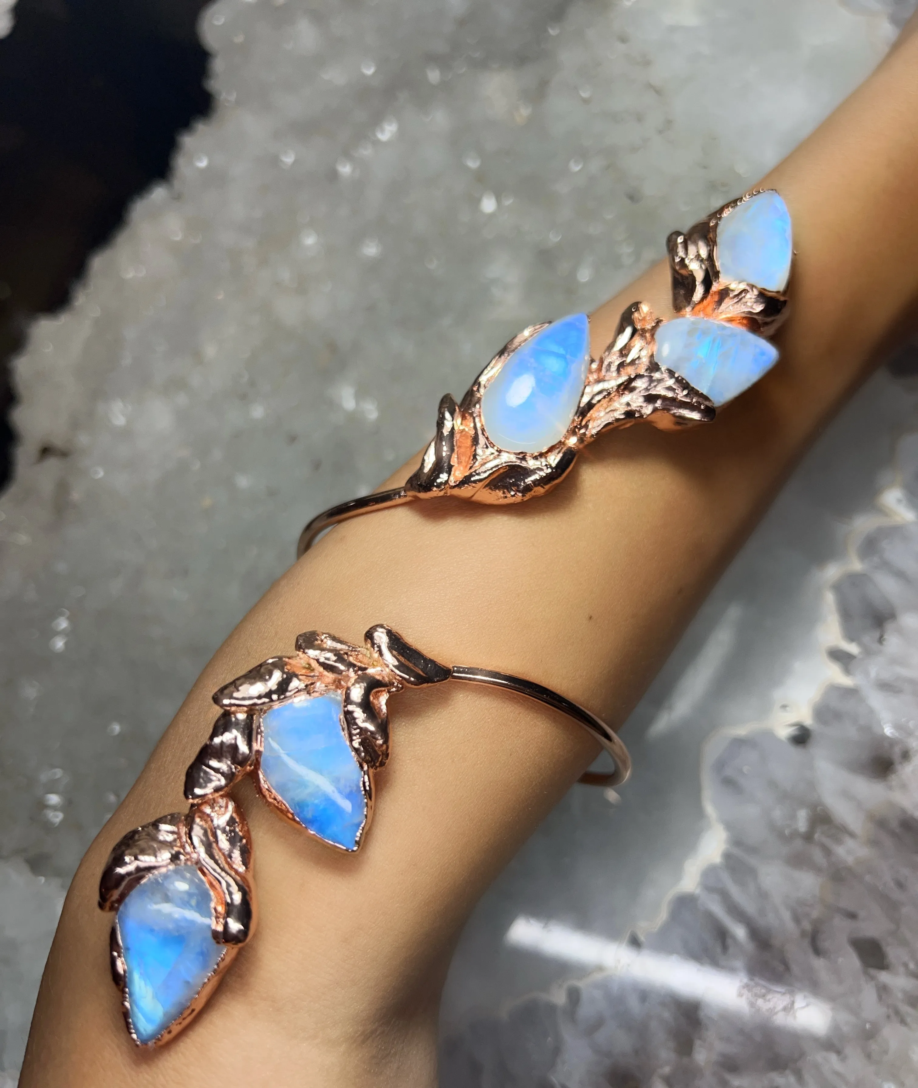 Rainbow MOONSTONE 5-stone arm cuff