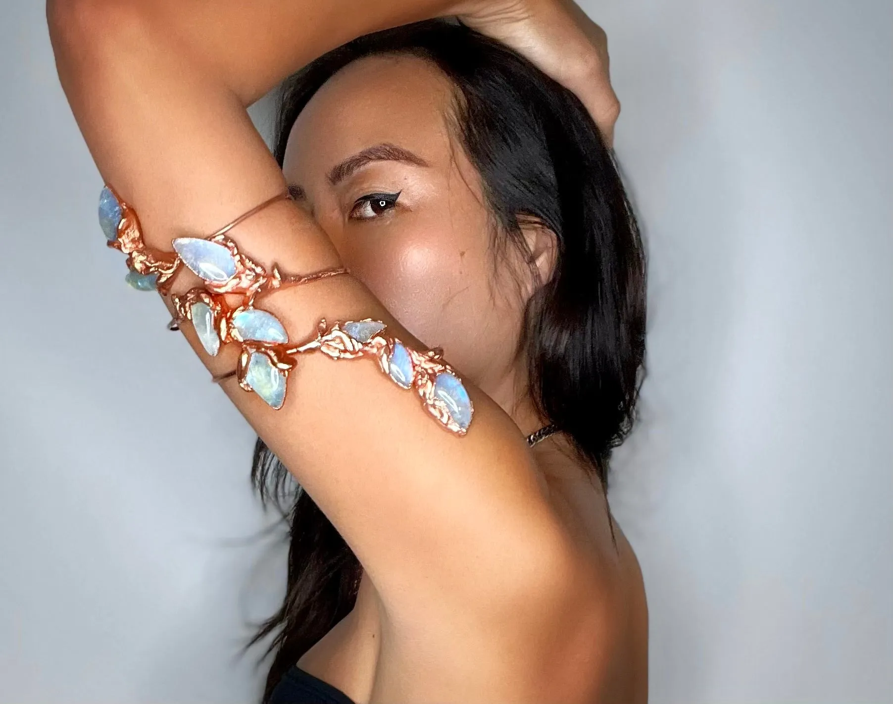 Rainbow MOONSTONE 5-stone arm cuff