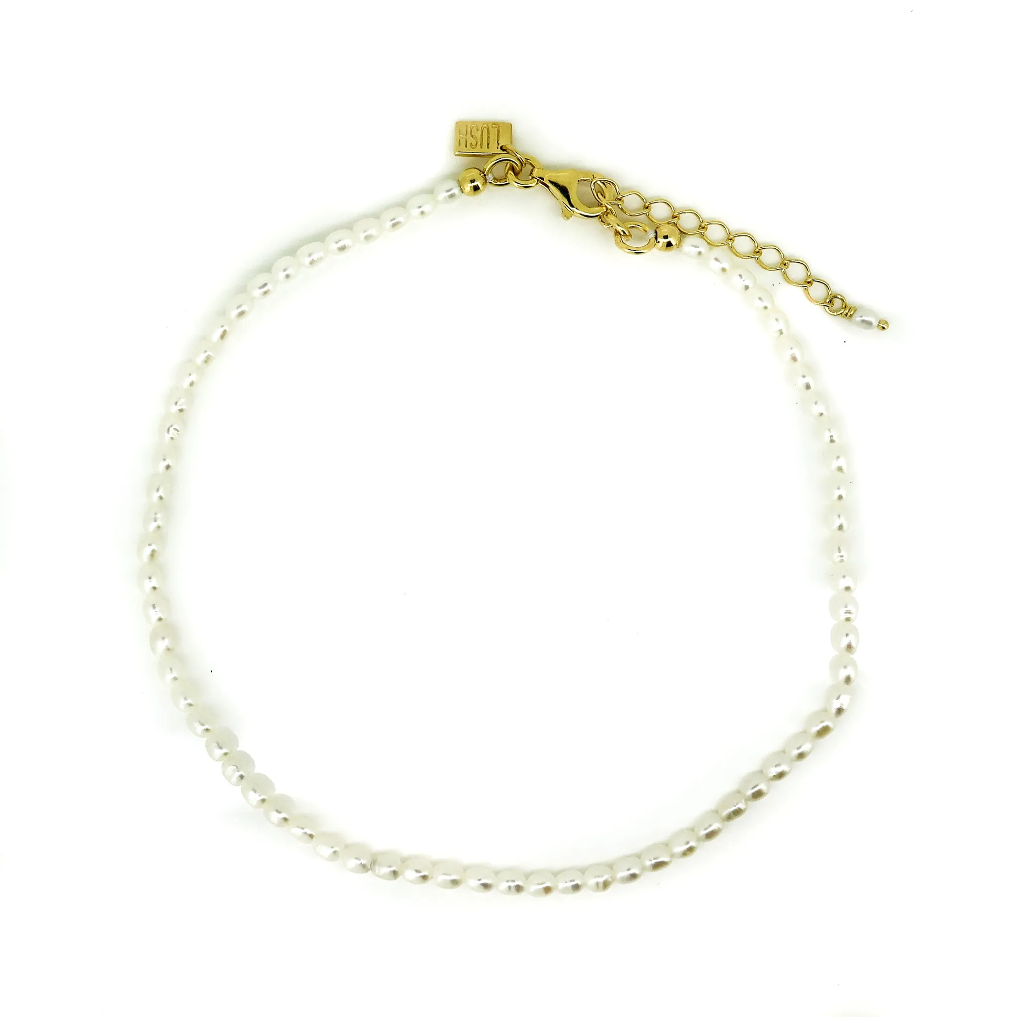 Rani Rice Pearl Anklet Gold