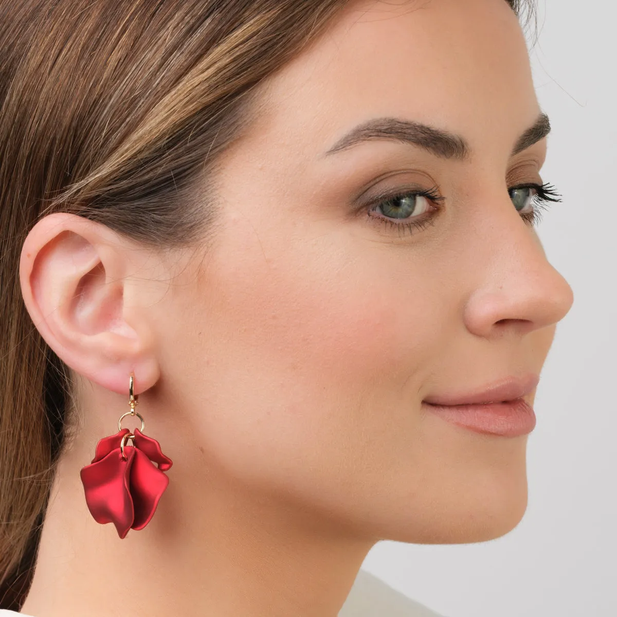 Red Carnation Dangle Earrings