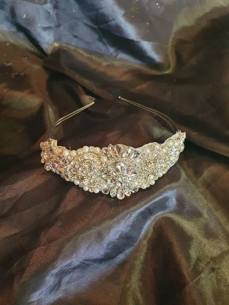 Rhinestone 1920s Headpiece, Flapper headpiece, 1930's, Flapper headband, The Great Gatsby, Rhinestone crystal flapper headpiece headband