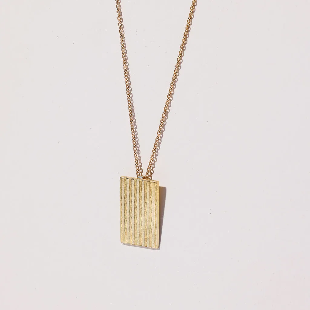 Ridge Locket Necklace - Brass